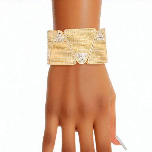 Bracelet Gold Triangle Stone Stretch for Women - Premium Wholesale Jewelry from Pinktown - Just $15! Shop now at chiquestyles