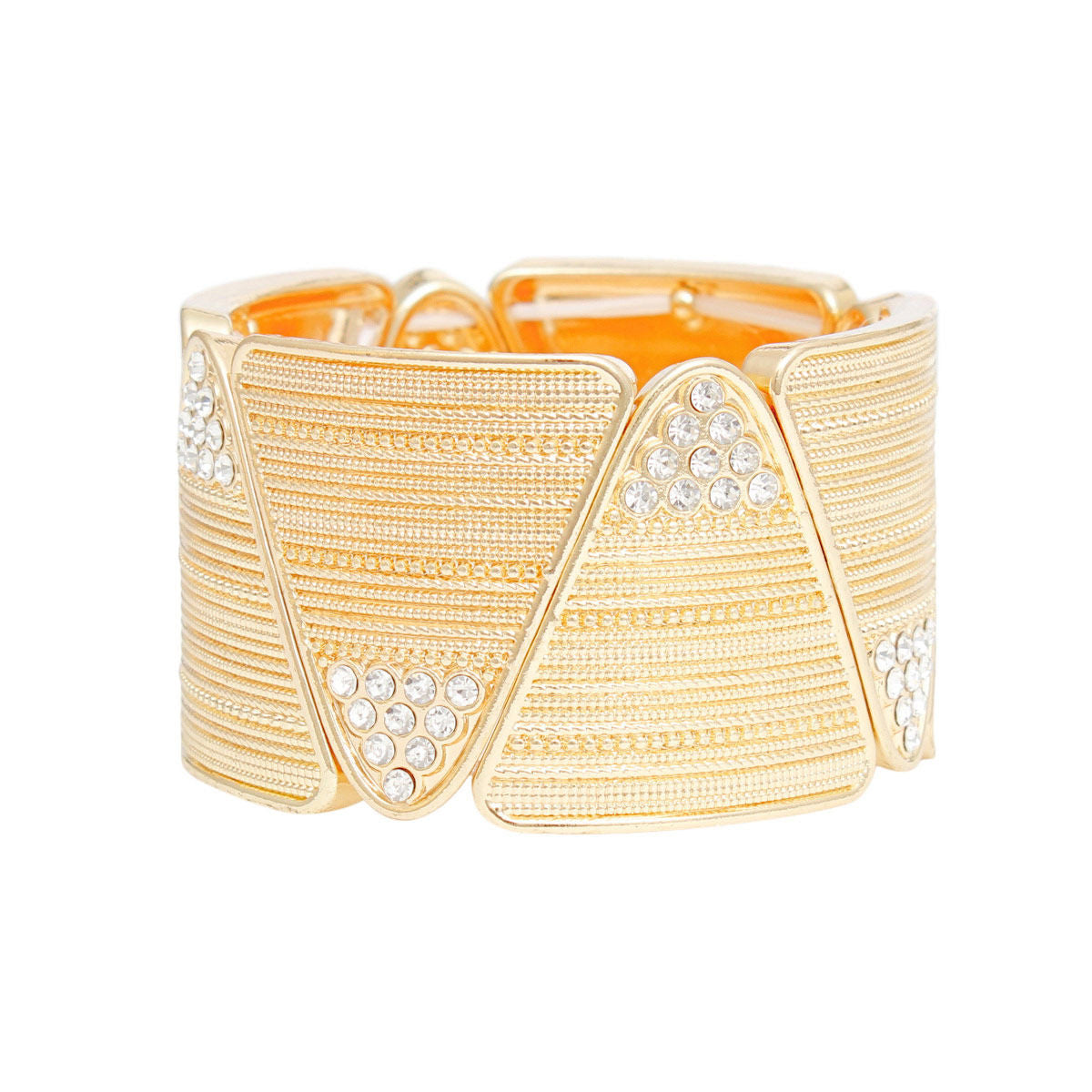 Bracelet Gold Triangle Stone Stretch for Women - Premium Wholesale Jewelry from Pinktown - Just $15! Shop now at chiquestyles