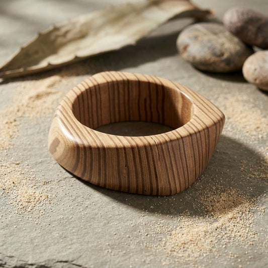 Bangle Light Wood Grain Pointed Edge Bracelet