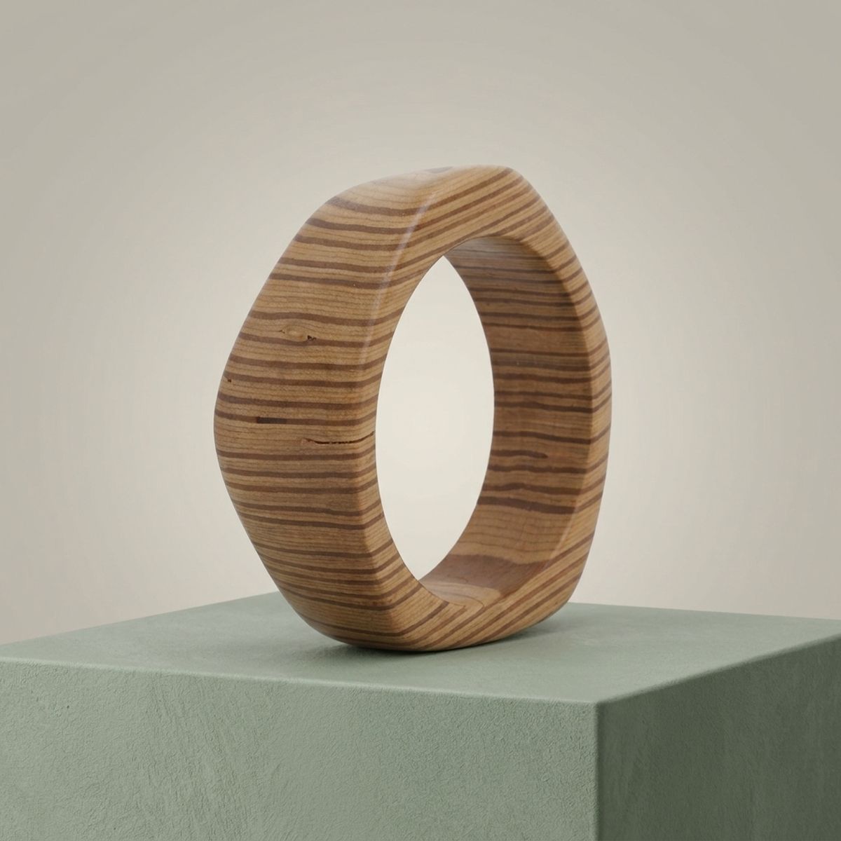 Bangle Light Wood Grain Pointed Edge Bracelet