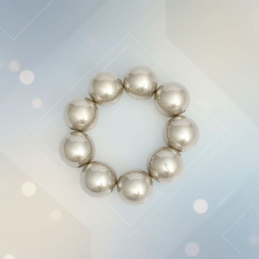 High Gloss Pearlescent Brown 24mm Bead Bracelet