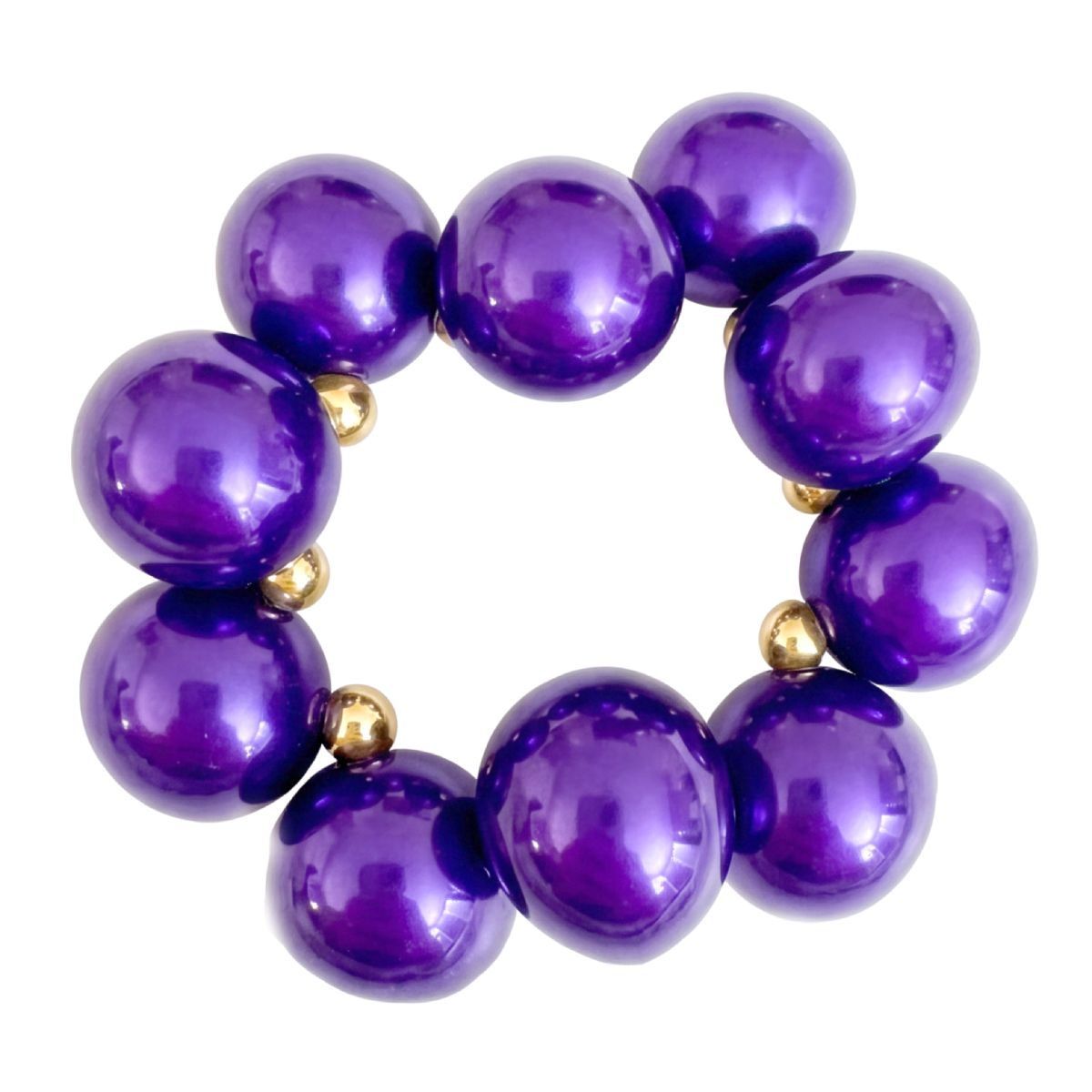 Dark Purple Marble Bubble Ball Bead Bracelet