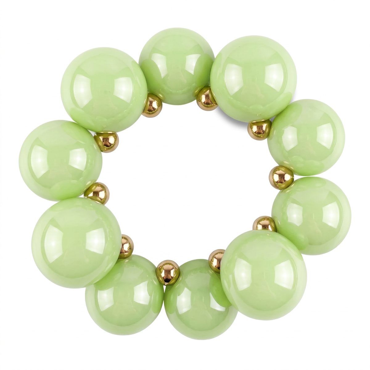 Lime Green Marble Bubble Ball Bead Bracelet