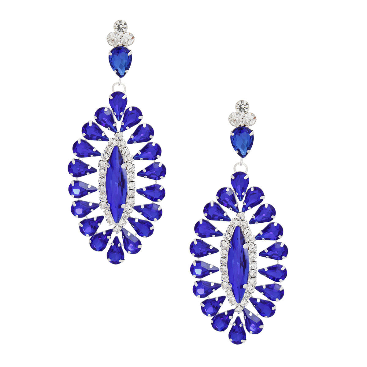 Dangle Royal Blue Teardrop Glam Oval Earring Women - Premium Wholesale Jewelry from Pinktown - Just $12! Shop now at chiquestyles