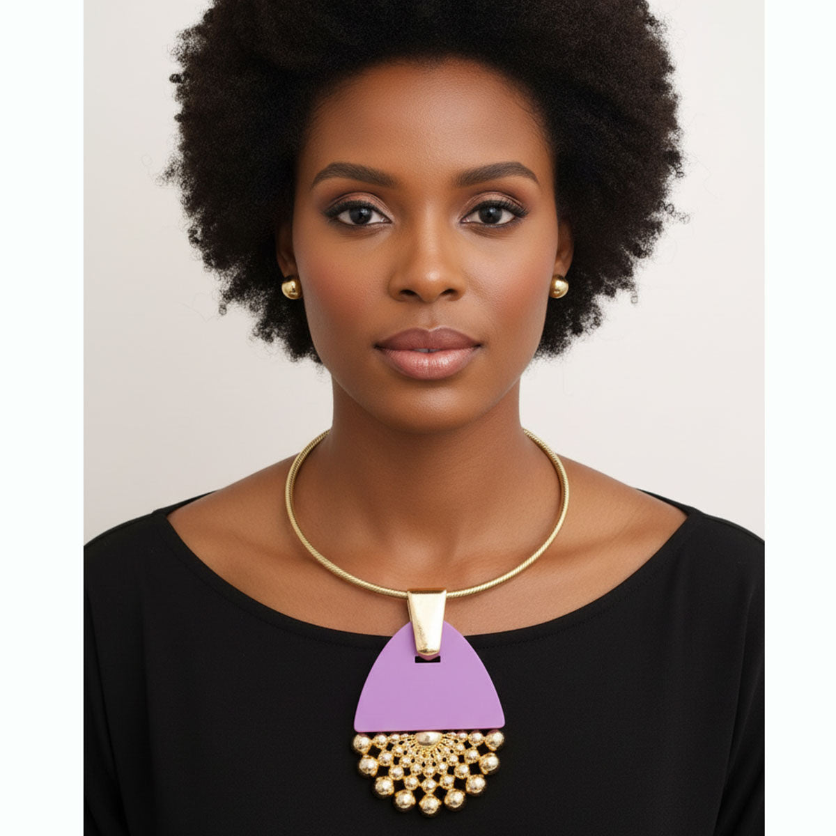 Purple Teardrop Burst Necklace
