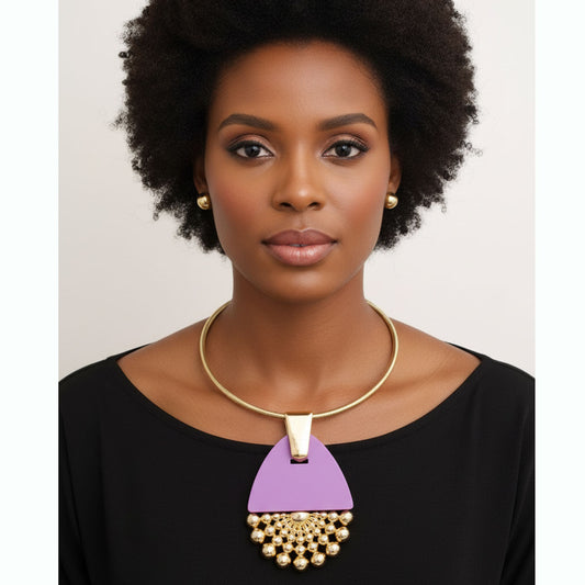 Purple Teardrop Burst Necklace