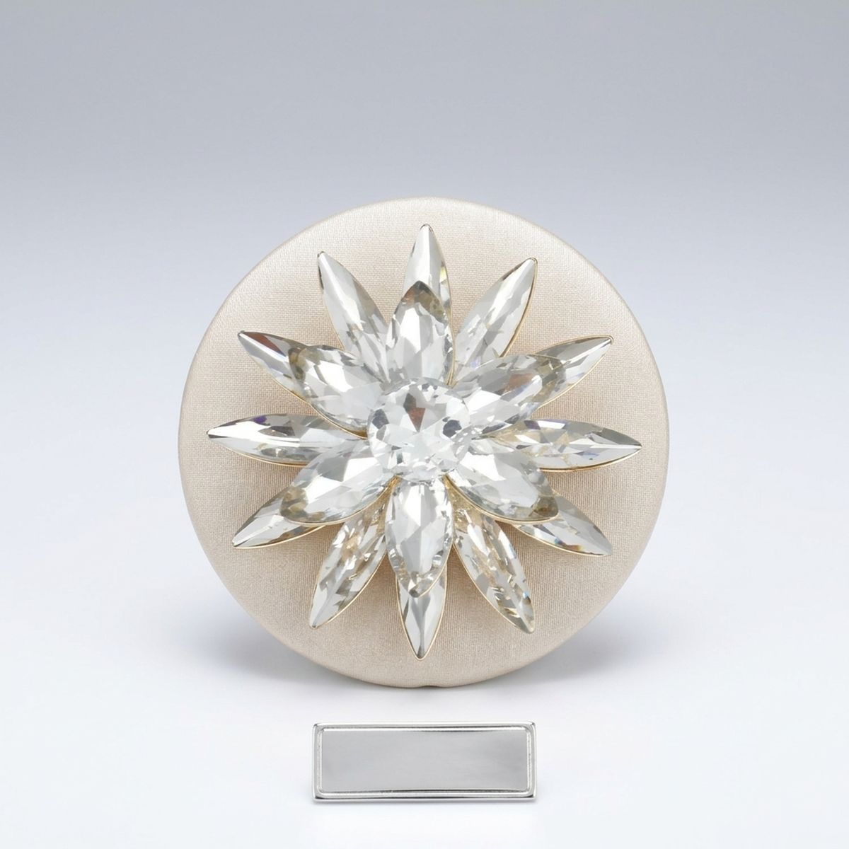 Oversized Brooch Gold Marquise Crystal Flower Pin