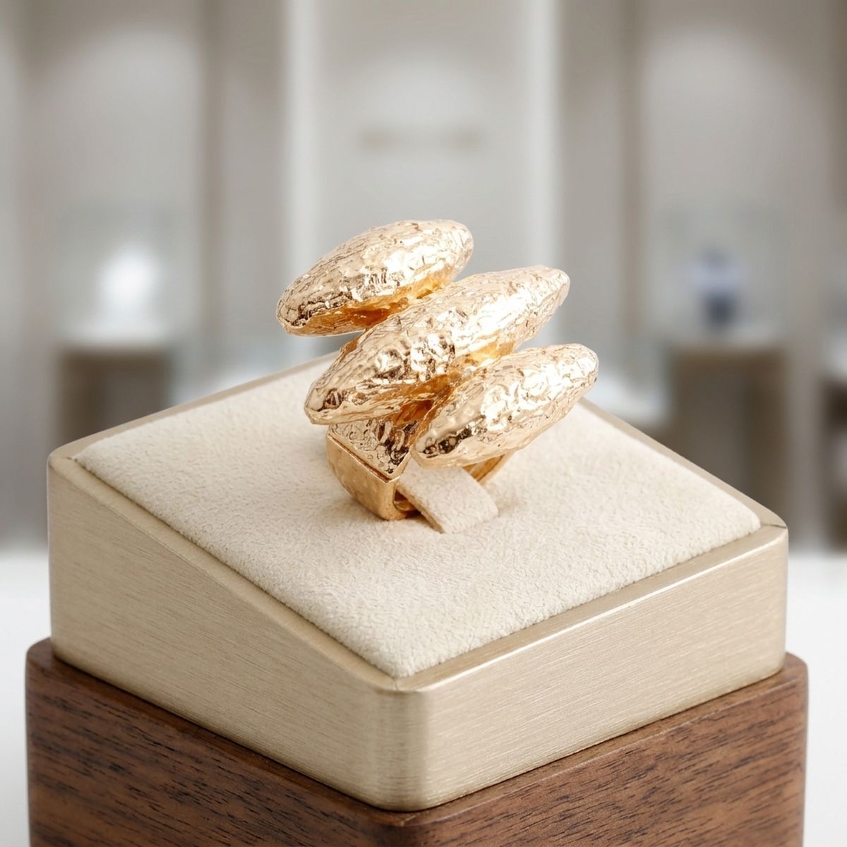 Molten Metal Gold 80s Revival Cocktail Ring