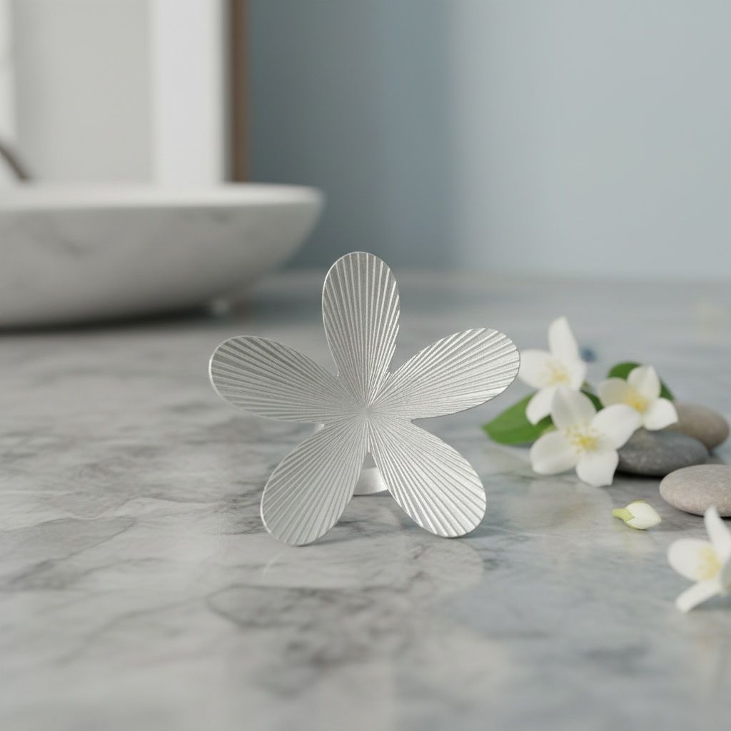 Cocktail Ring Large Silver Ribbed Petal Flower Ring