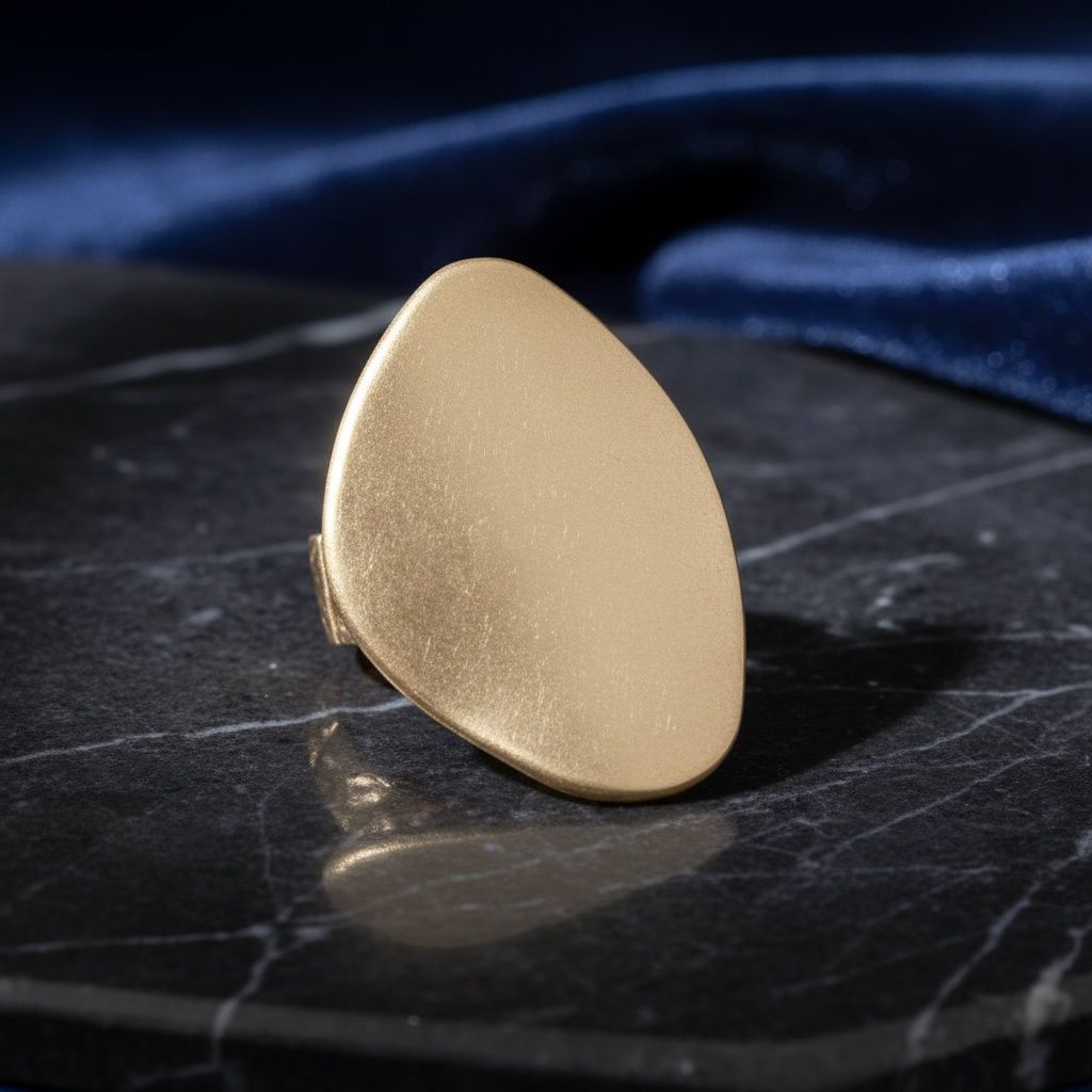 XL Matte Gold Irregular Oval Statement Ring