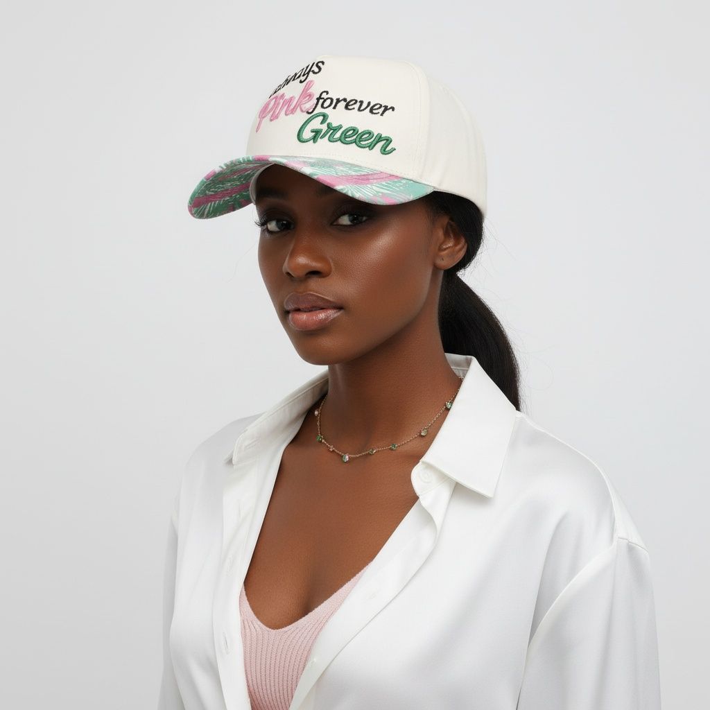 Always Pink Forever Green Baseball Cap