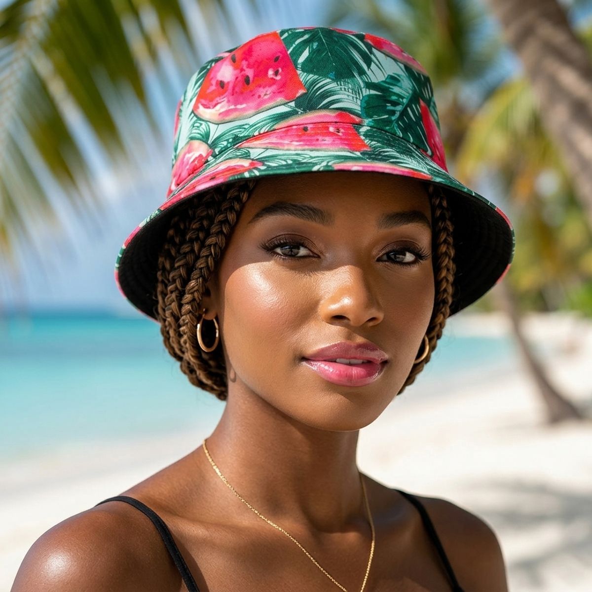 Green Watermelon Reversible Bucket Hat