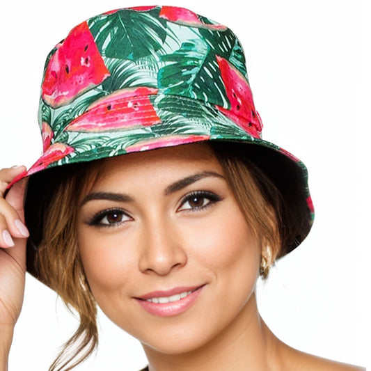 Green Watermelon Reversible Bucket Hat|One Size - Premium Wholesale Fashion Accessories from Pinktown - Just $14! Shop now at chiquestyles