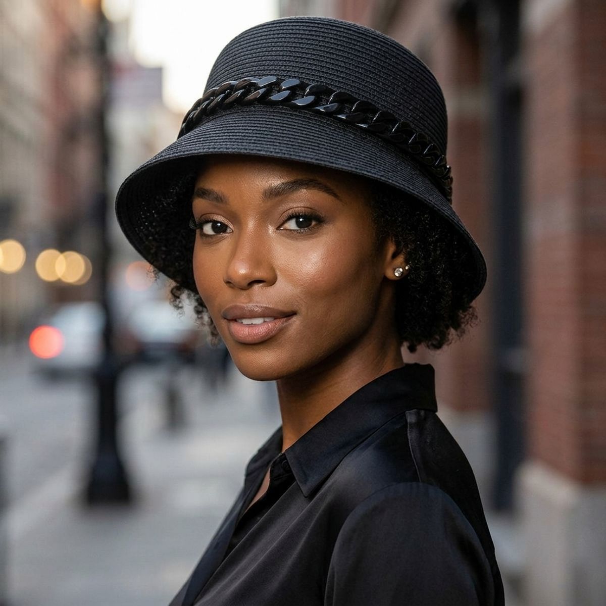 Black Chain Black Bucket Hat