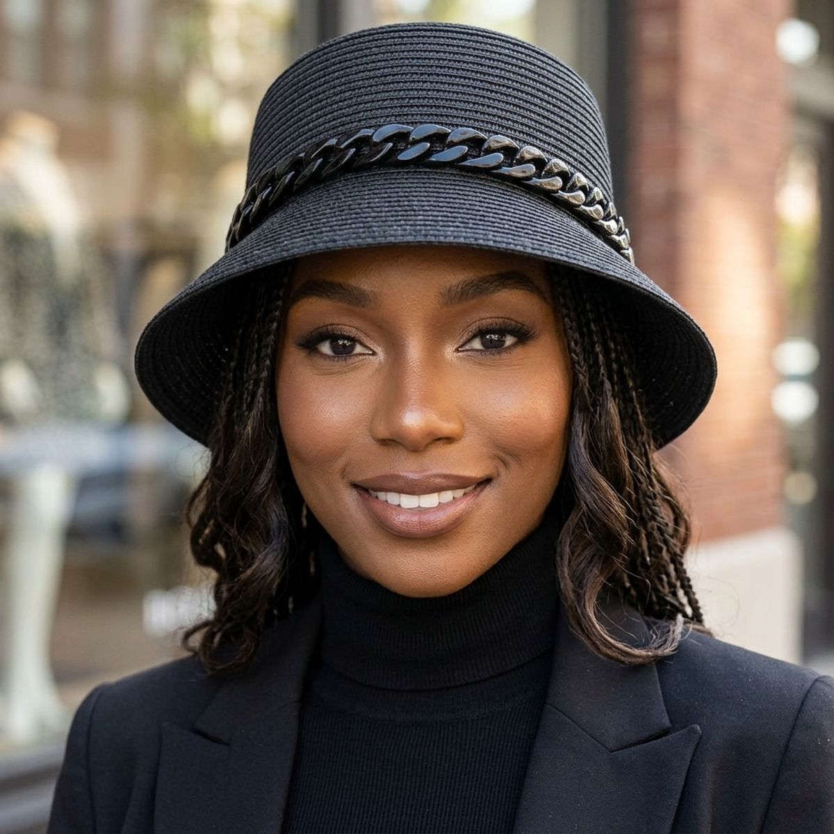 Black Chain Black Bucket Hat