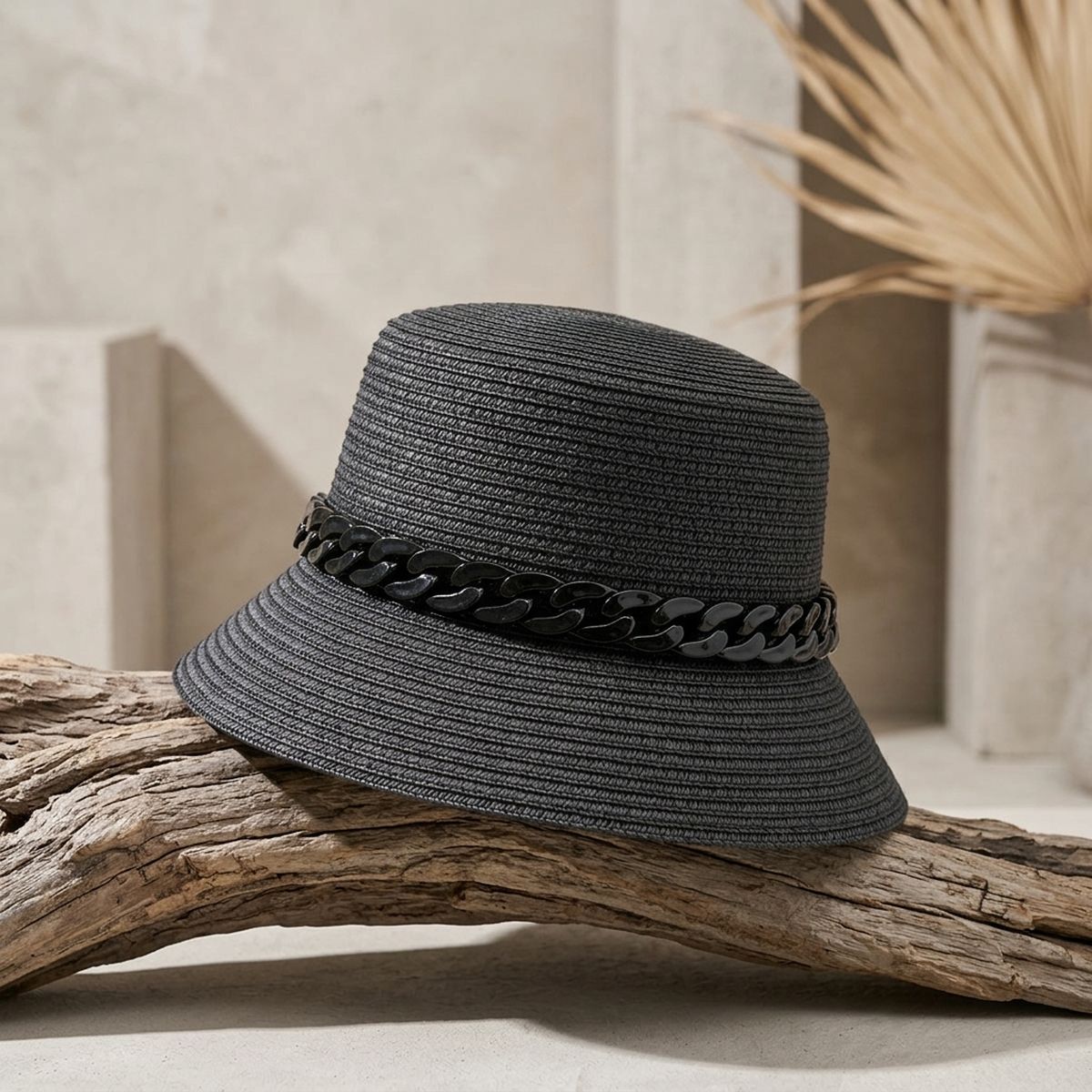 Black Chain Black Bucket Hat