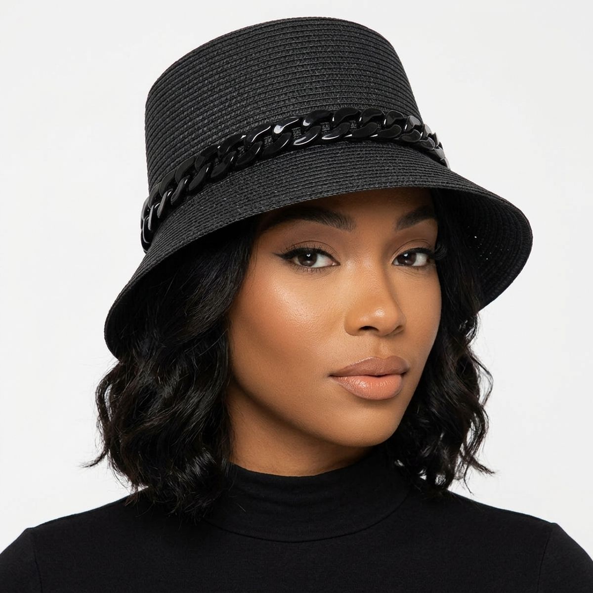 Black Chain Black Bucket Hat