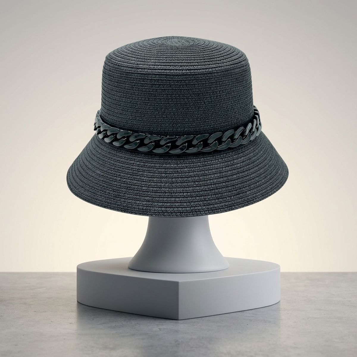 Black Chain Black Bucket Hat