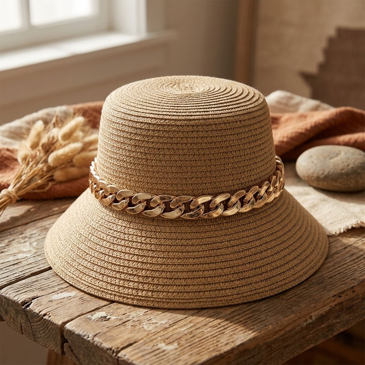 Gold Chain Camel Bucket Hat