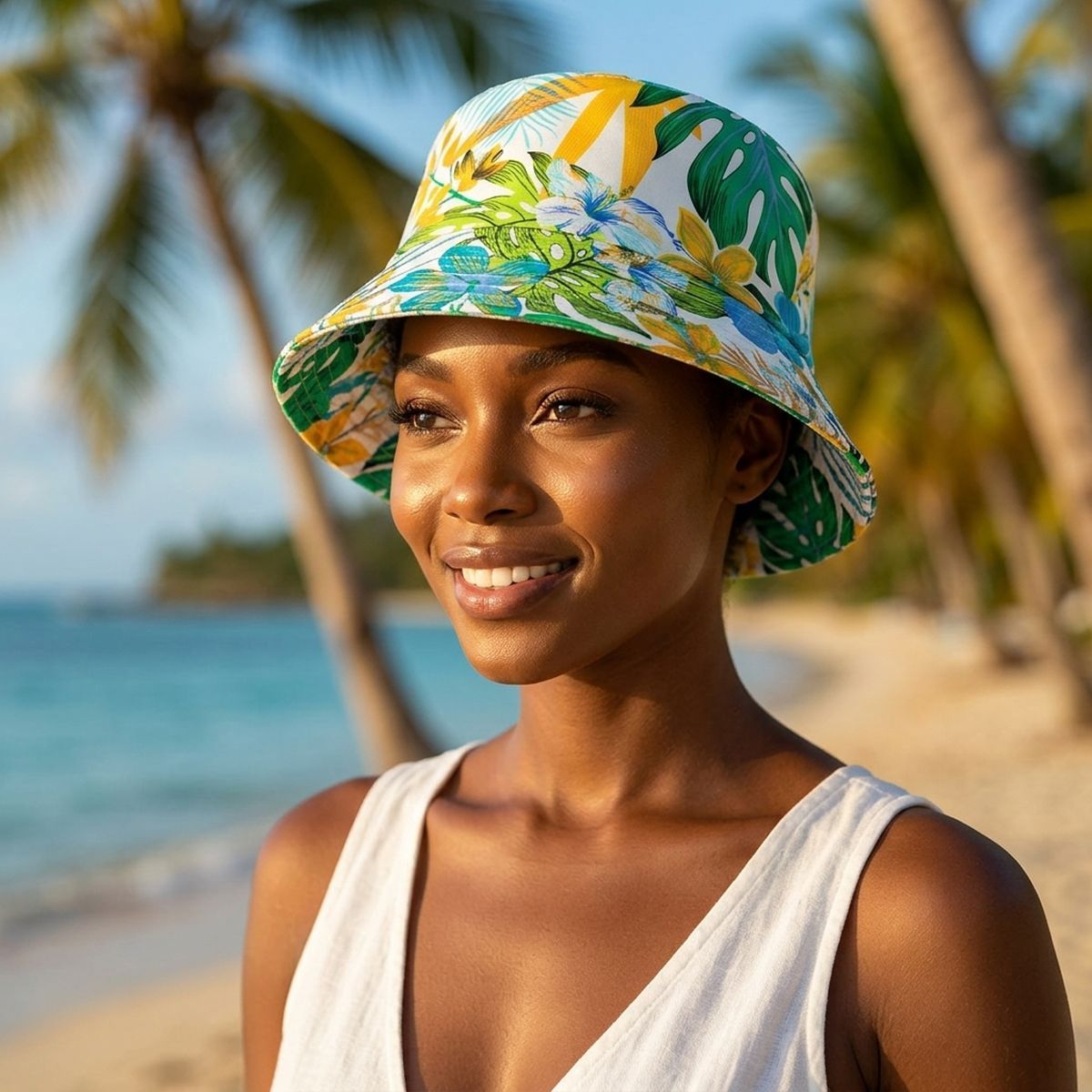 Green Tropical Reversible Hat