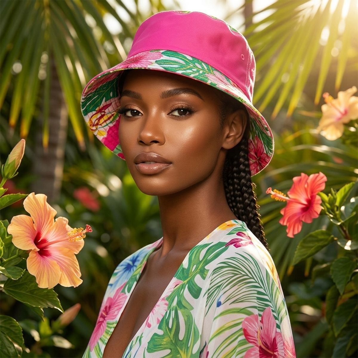 Pink Tropical Reversible Hat