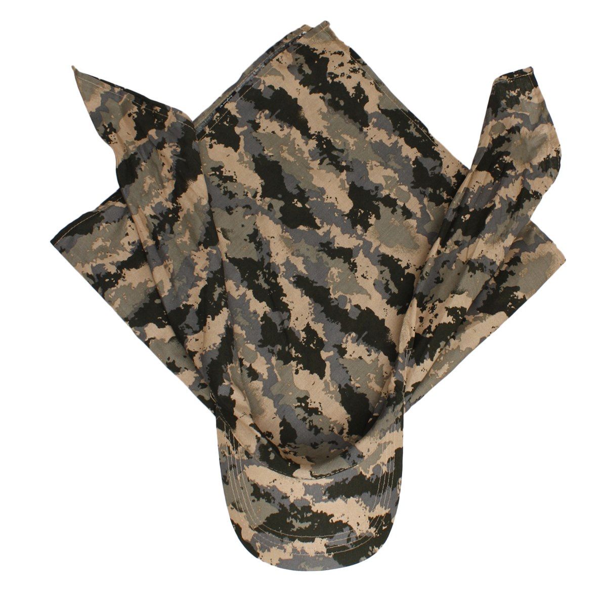 Scarf Baseball Cap Camouflage Print Hat for Women