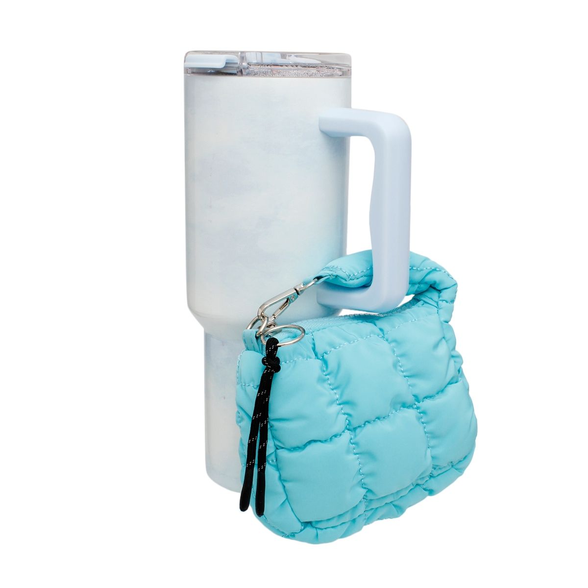 Aqua Quilted Mini Bag Keychain Stanley Clip
