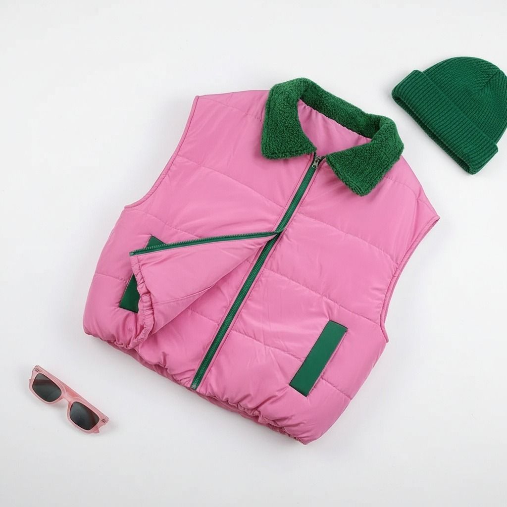 AKA Sorority Shearling Collar Puffer Vest Women