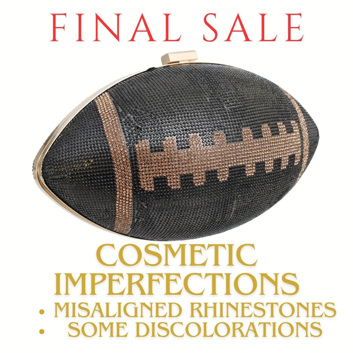 FINAL SALE Black Football Hardcase Clutch - Premium Wholesale Fashion Accessories from Pinktown - Just $32! Shop now at chiquestyles
