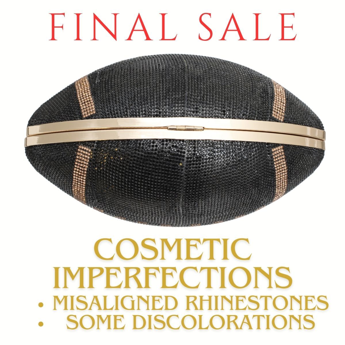 FINAL SALE Black Football Hardcase Clutch - Premium Wholesale Fashion Accessories from Pinktown - Just $32! Shop now at chiquestyles