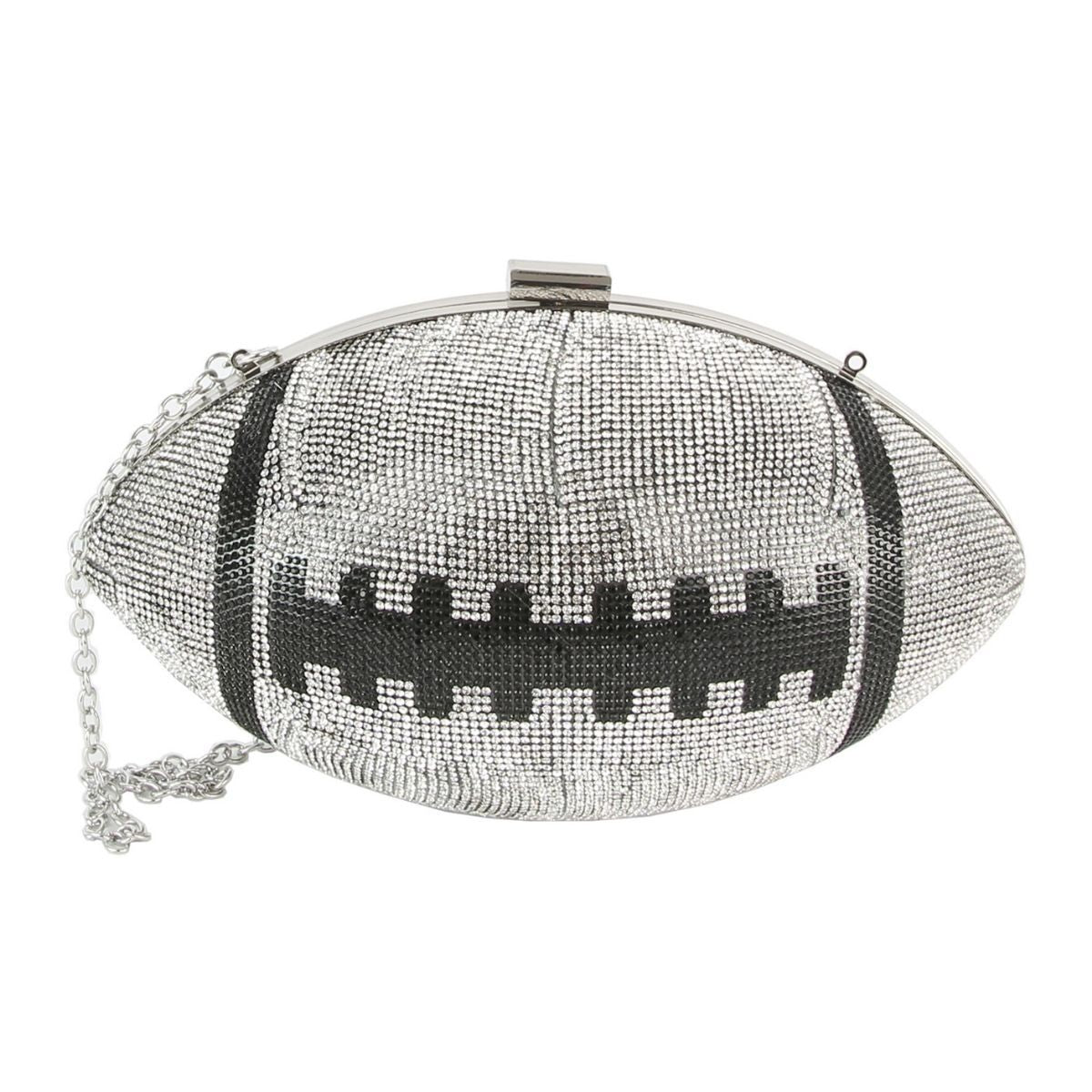 FINAL SALE Silver Football Hardcase Clutch - Premium Wholesale Fashion Accessories from Pinktown - Just $32! Shop now at chiquestyles