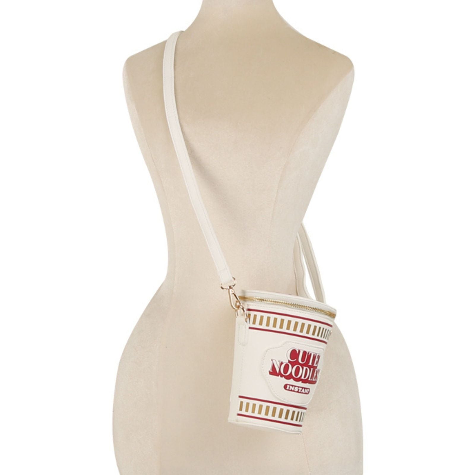 Crossbody White Cup Noodles Shaped Clutch Bag