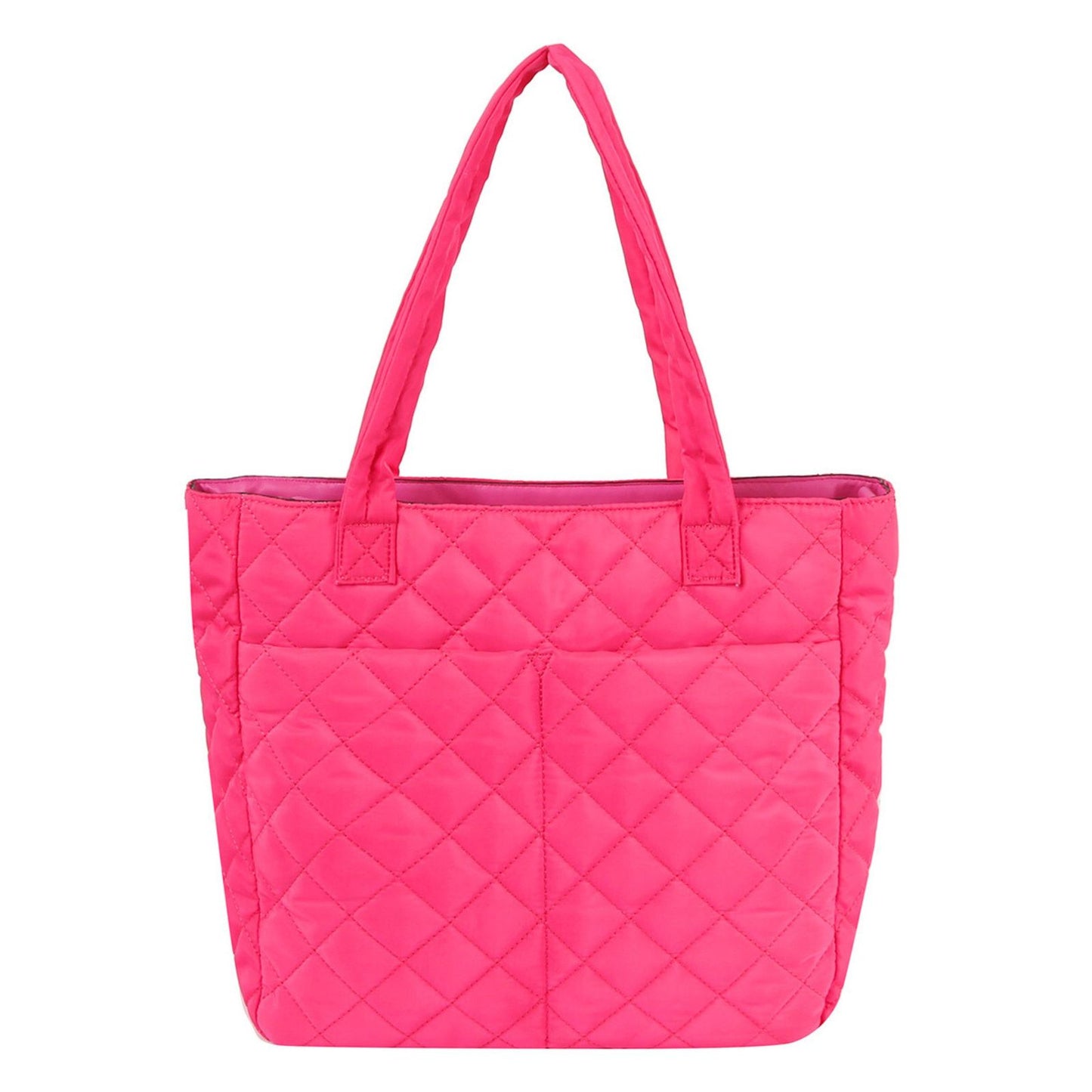 Tote Bag Fuchsia Quilted Large Pocket Travel Purse