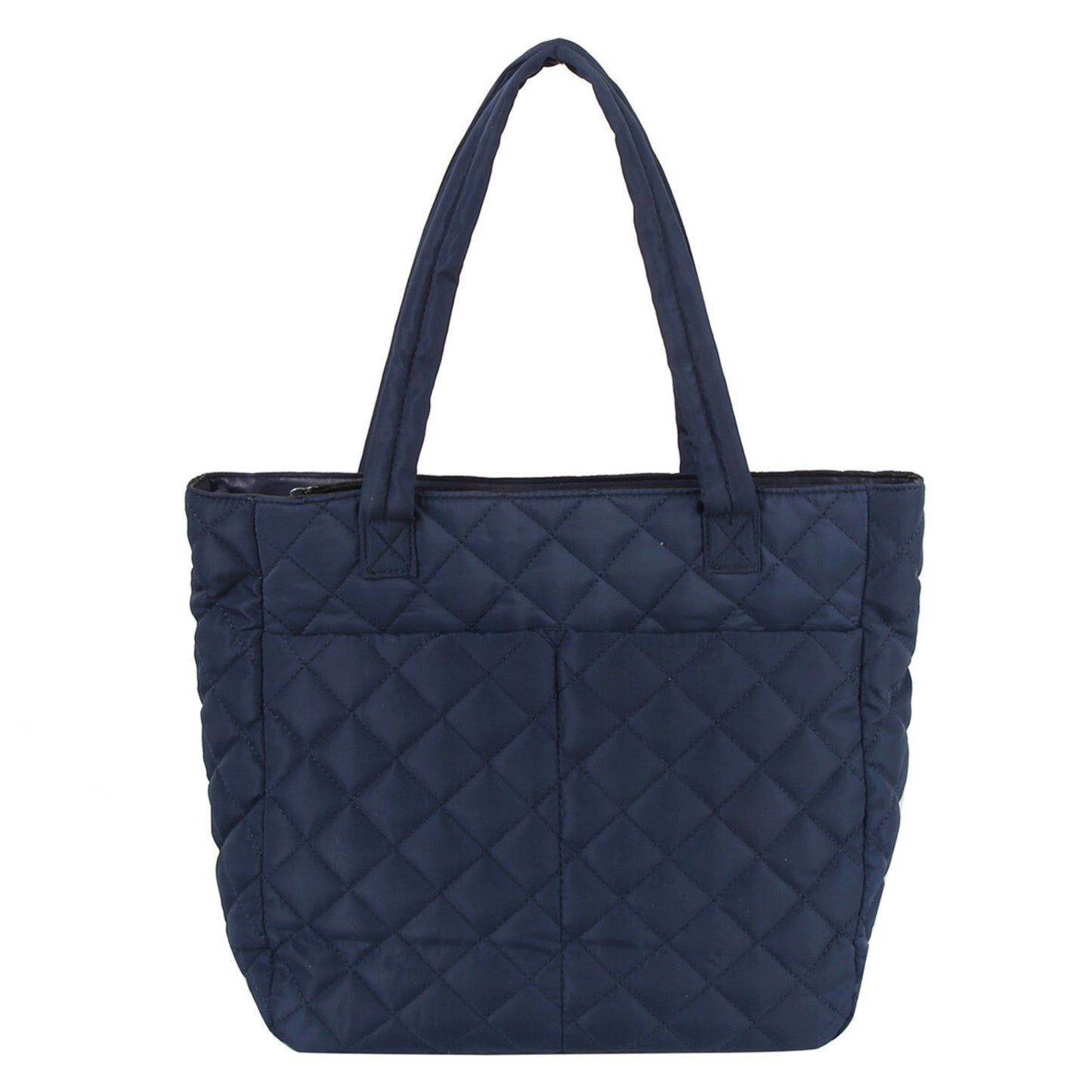 Tote Bag Navy Quilted Large Pocket Travel Purse