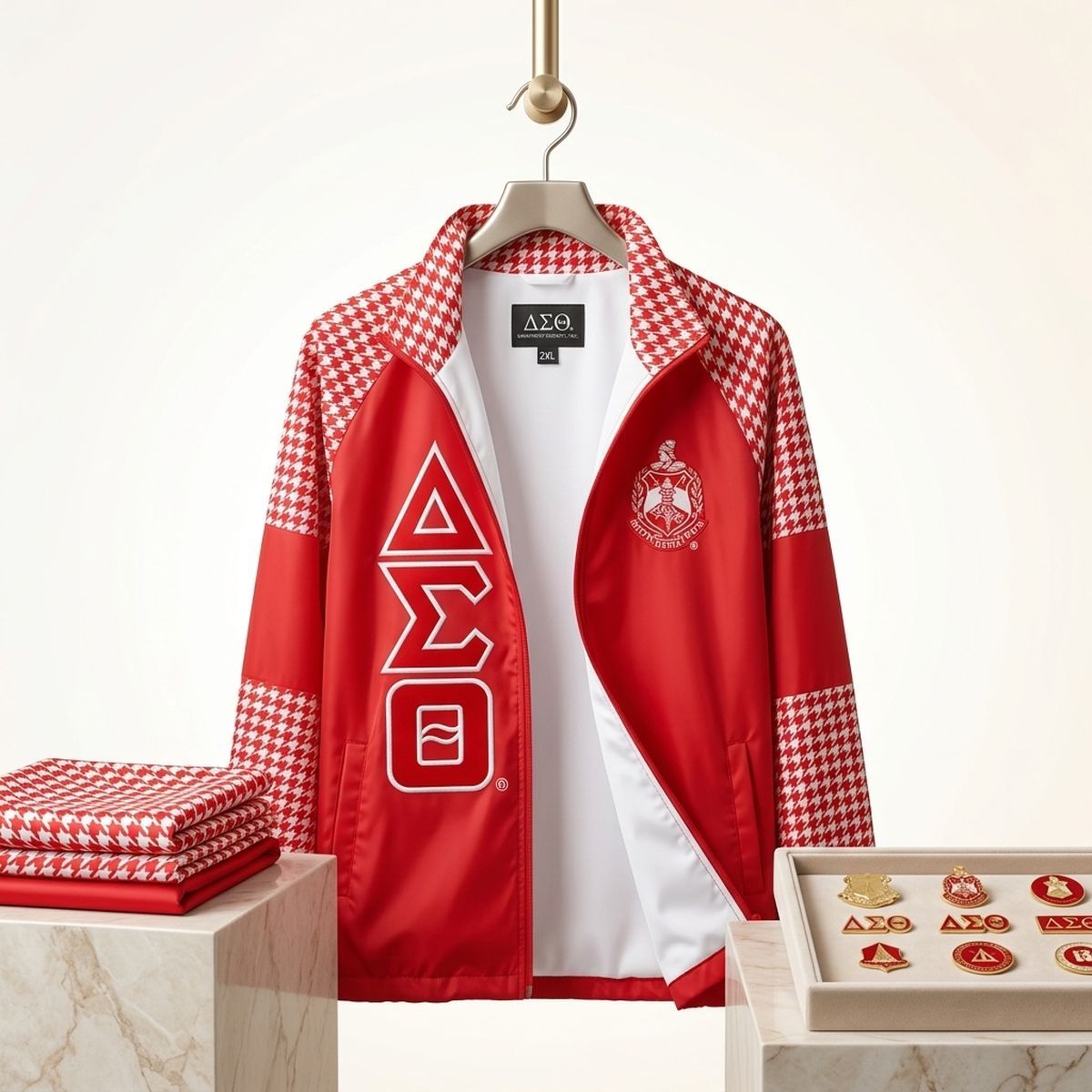 DST Greek Apparel 2XL Red Windbreaker Jacket