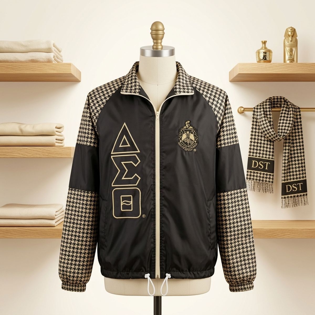DST Greek Apparel 5XL Black Windbreaker Jacket