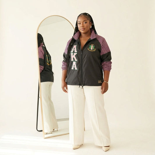 AKA Greek Apparel 3XL Black Windbreaker Jacket