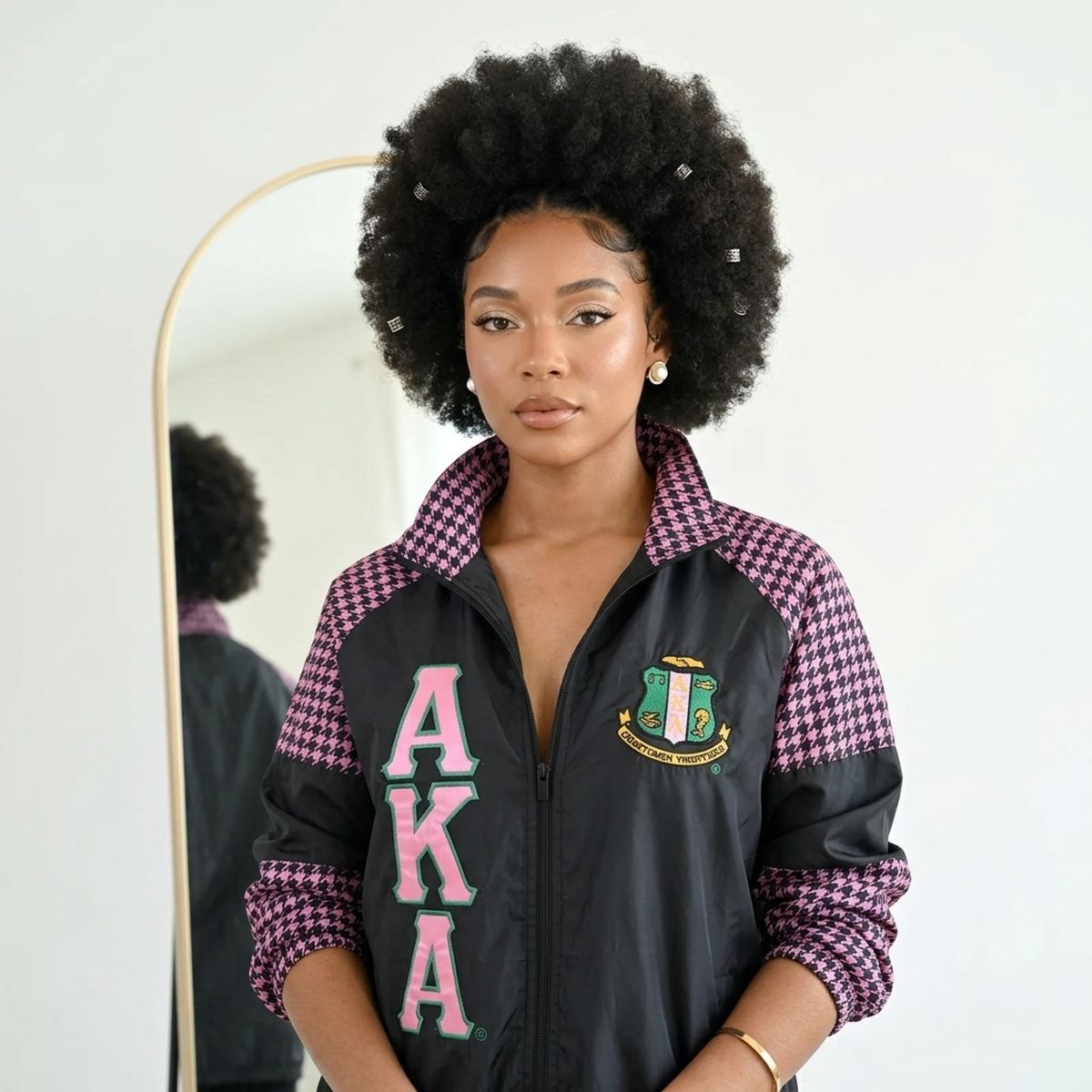 AKA Greek Apparel Medium Black Windbreaker Jacket