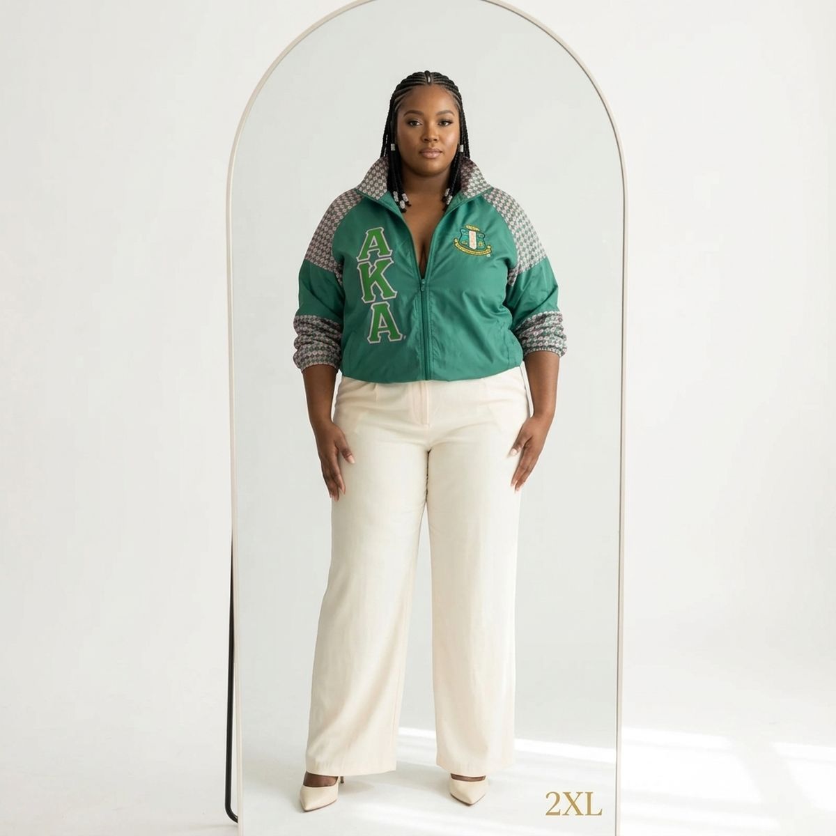 AKA Greek Apparel 2XL Green Windbreaker Jacket