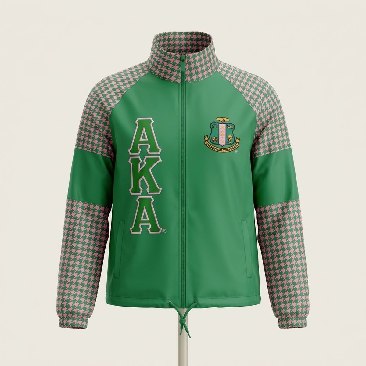 AKA Greek Apparel Large Green Windbreaker Jacket