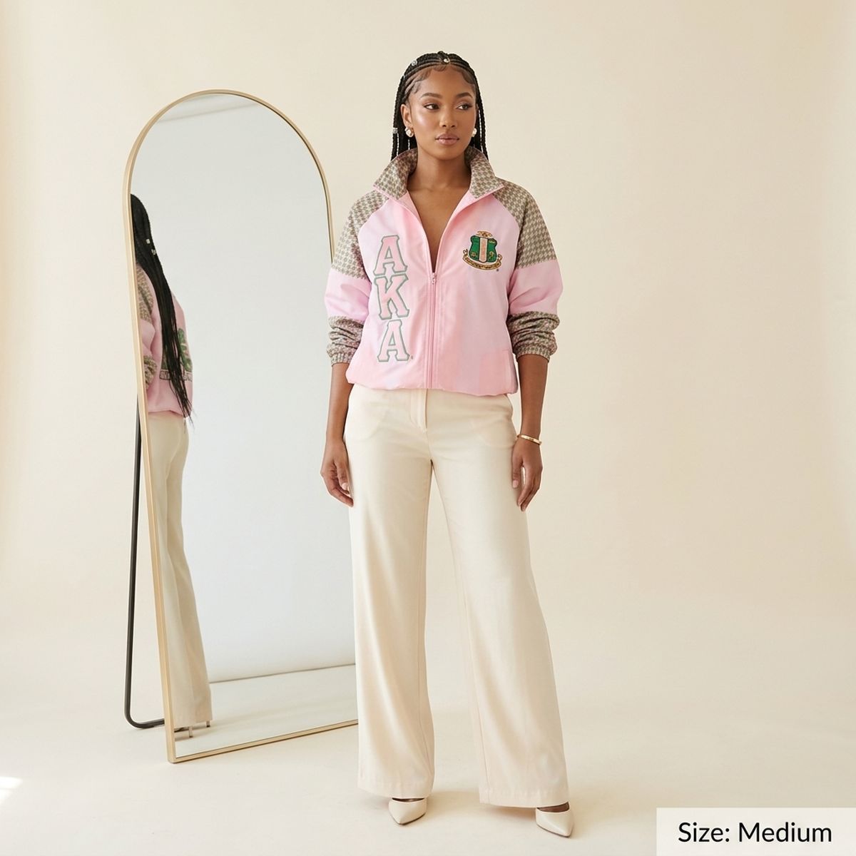 AKA Greek Apparel Medium Pink Windbreaker Jacket