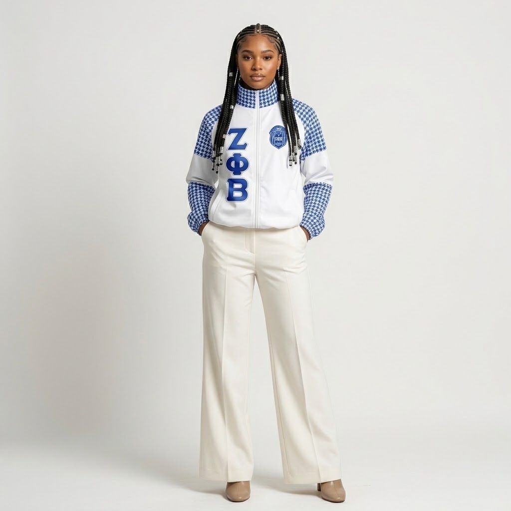 ZPB Apparel Medium Blue White Windbreaker Jacket