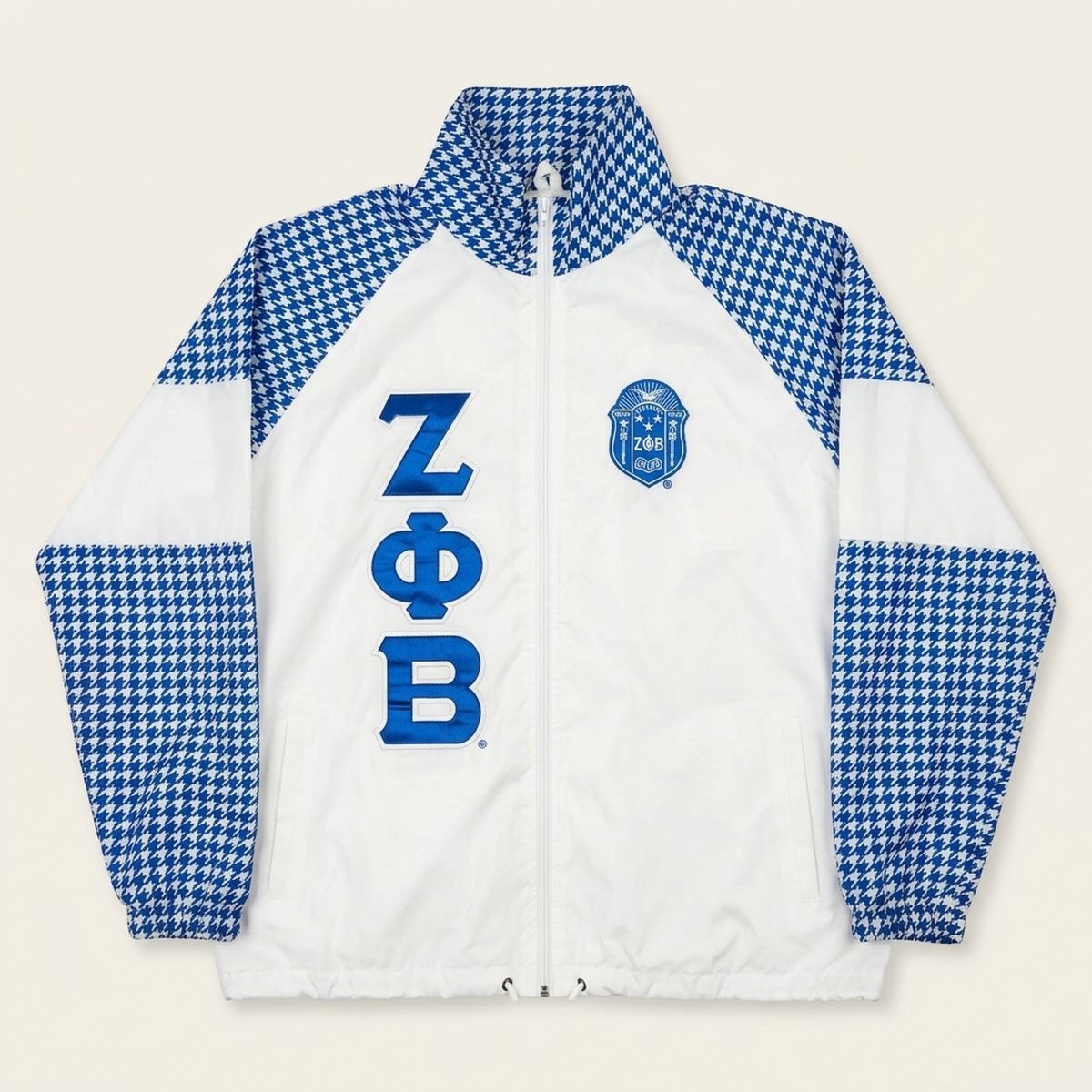 ZPB Apparel Medium Blue White Windbreaker Jacket