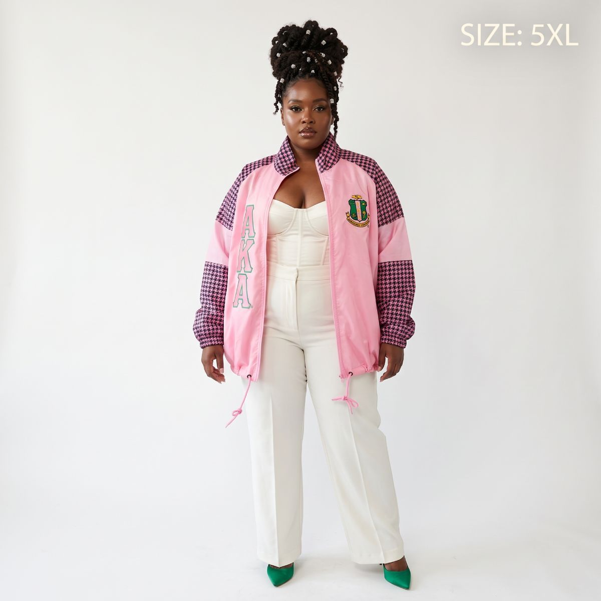 AKA Apparel 5XL Pink & Black Windbreaker Jacket