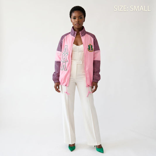AKA Apparel Small Pink & Black Windbreaker Jacket