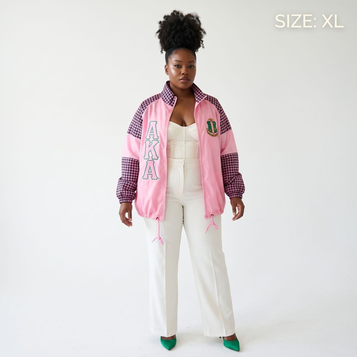 AKA Apparel XLarge Pink & Black Windbreaker Jacket