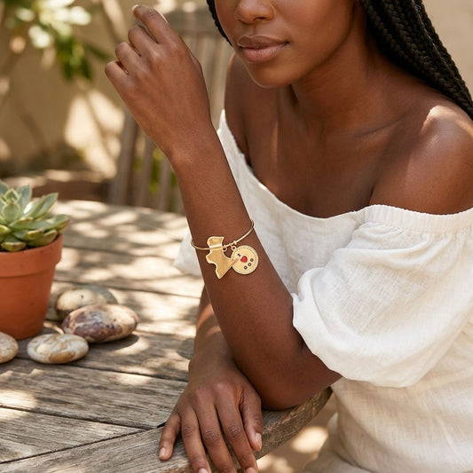 Pawsitively Charming: Gold Dog Charm Bangle