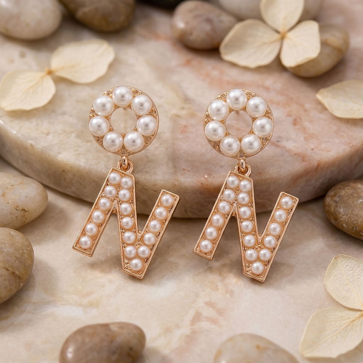 Creamy Comfort: Dangling N Earrings