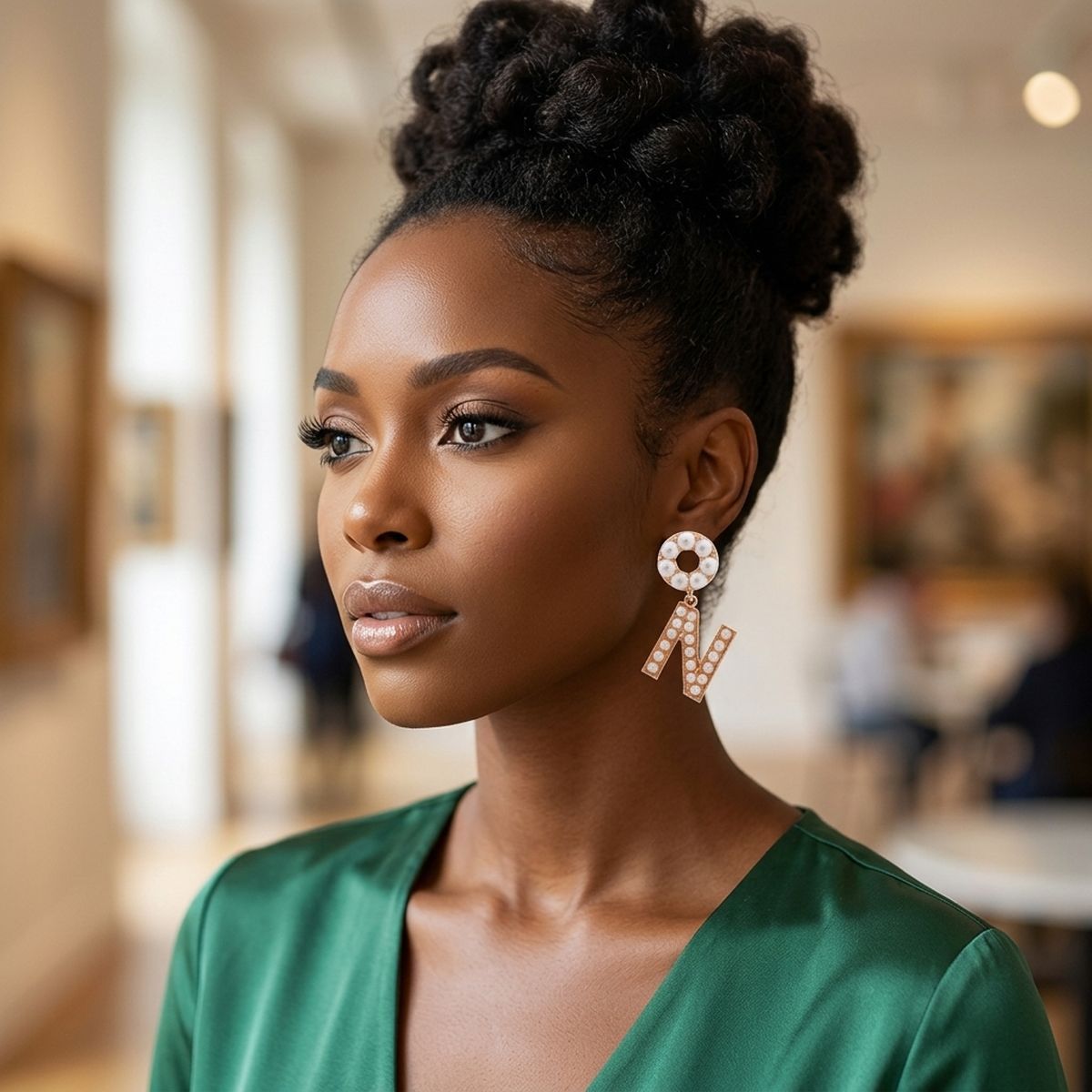 Creamy Comfort: Dangling N Earrings