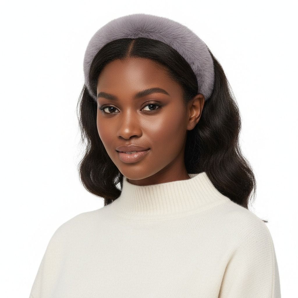 Slate Gray Fur Headband